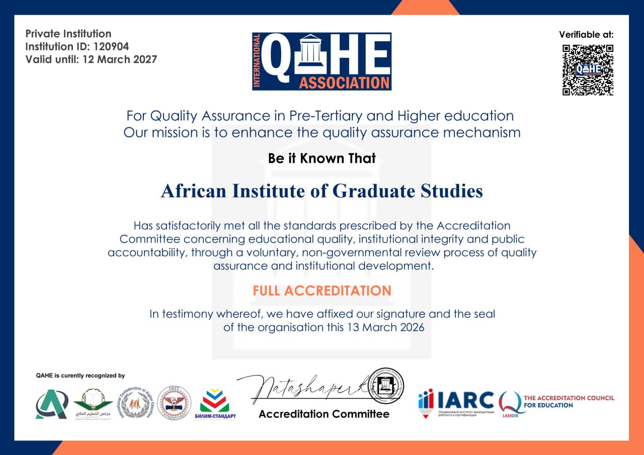 “Accreditation Announcement – African Institute of Graduate Studies”